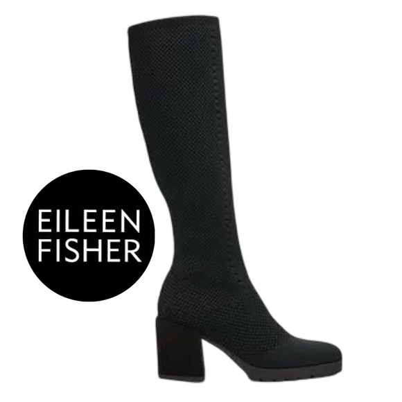 NWOB $275 Eileen Fisher Syd Stretch Knit Platform Boots